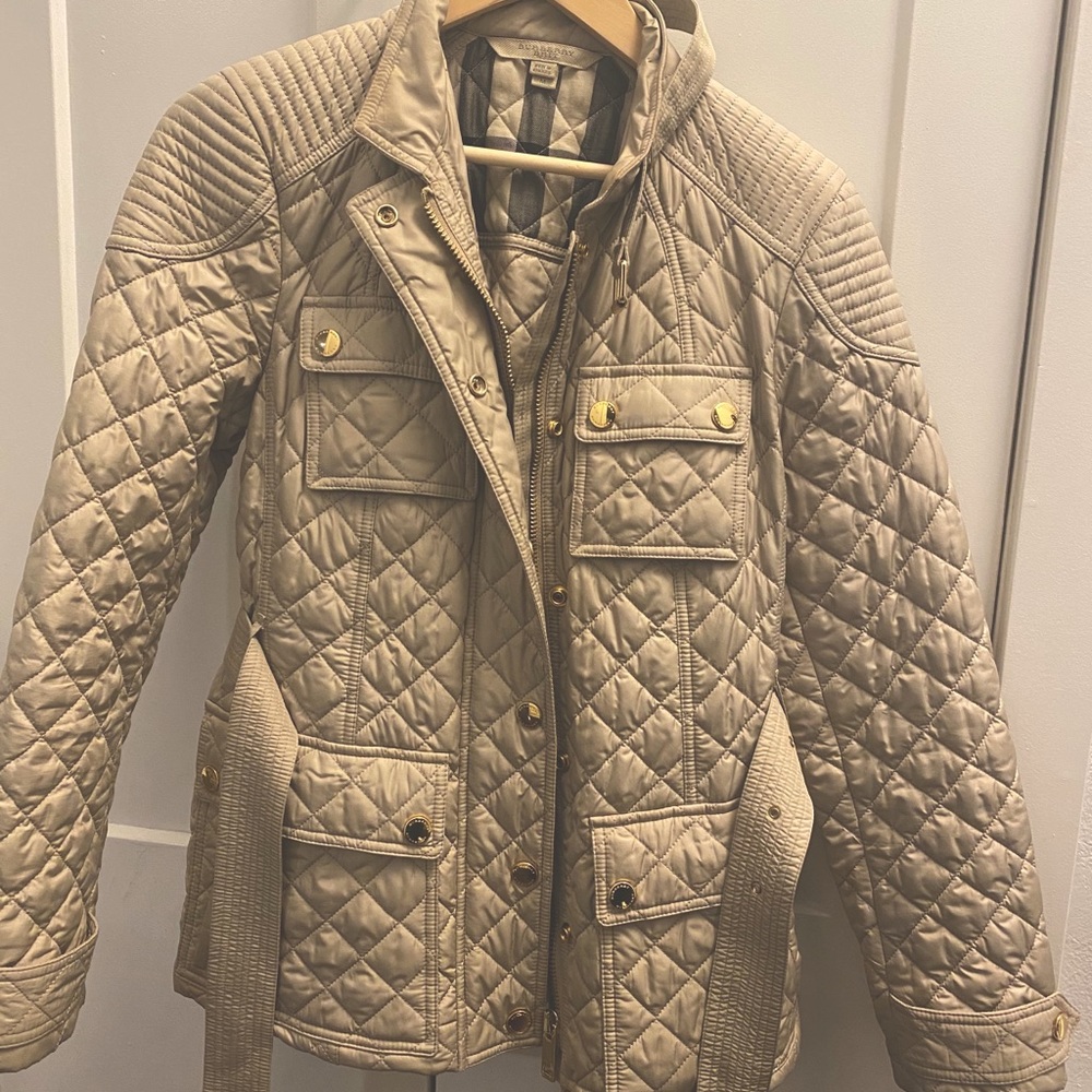 AUTHENTIC Burberry Brit quilted jacket gray sz M